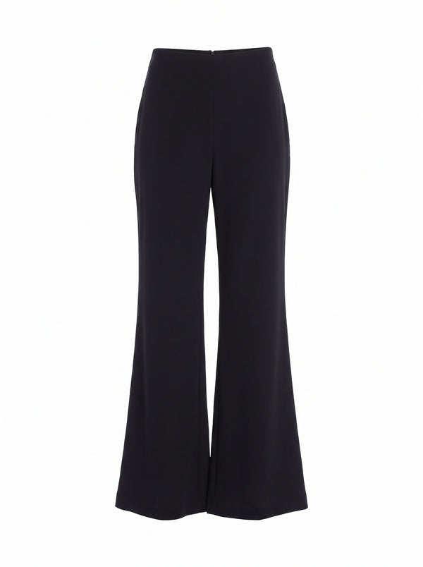 HIGH-WAIST FLARED PRESSED-CREASE TROUSERS