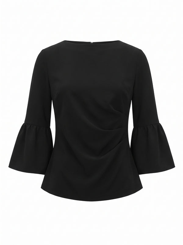 ELEGANT FLARE-SLEEVE BLOUSE