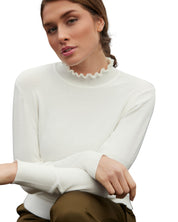 RUFFLE MOCK-NECK KNIT