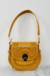 TEXTURED SHOULDER BAG WITH POLISHED BUCKLE