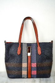 TEXTURED STRIPE TOTE