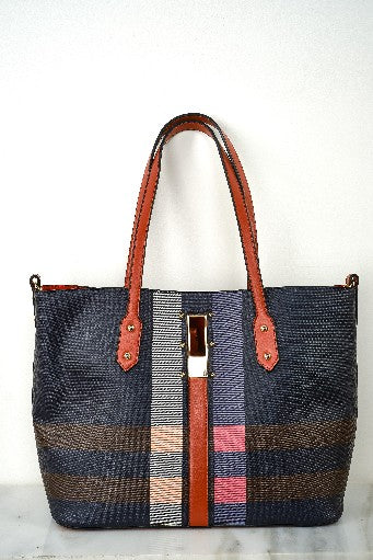 TEXTURED STRIPE TOTE