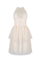 Transparent Turtleneck Tulle Dress