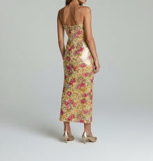 SEQUINED FLORAL SLIP DRESS