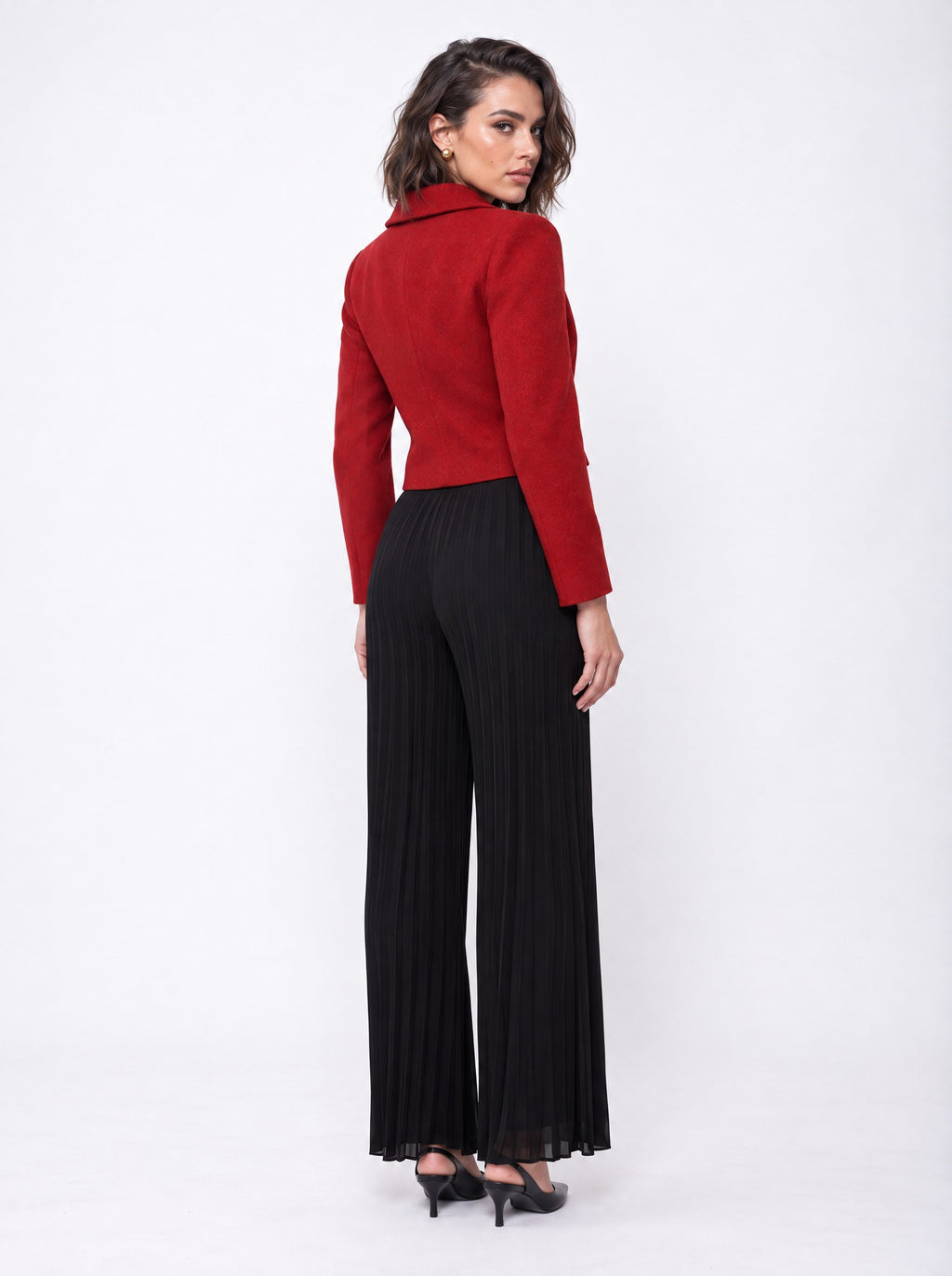 PLEATED WIDE LEG PANTS