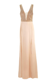 SHIMMER PLUNGE EVENING GOWN