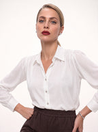 CRYSTAL BUTTON BLOUSON SHIRT