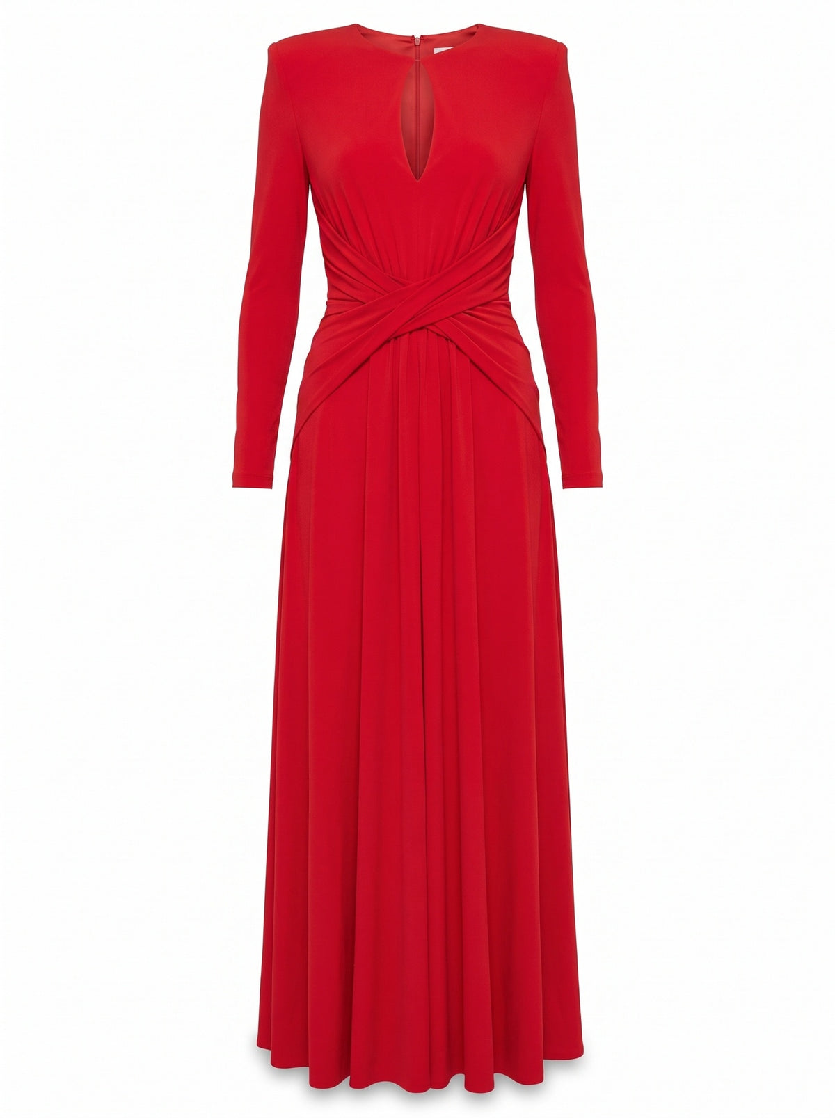 Draped Keyhole Long Gown
