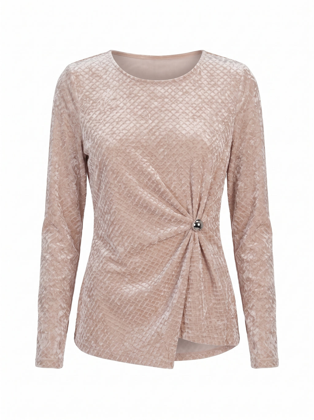 SIDE-KNOT CRUSHED VELVET WRAP TOP
