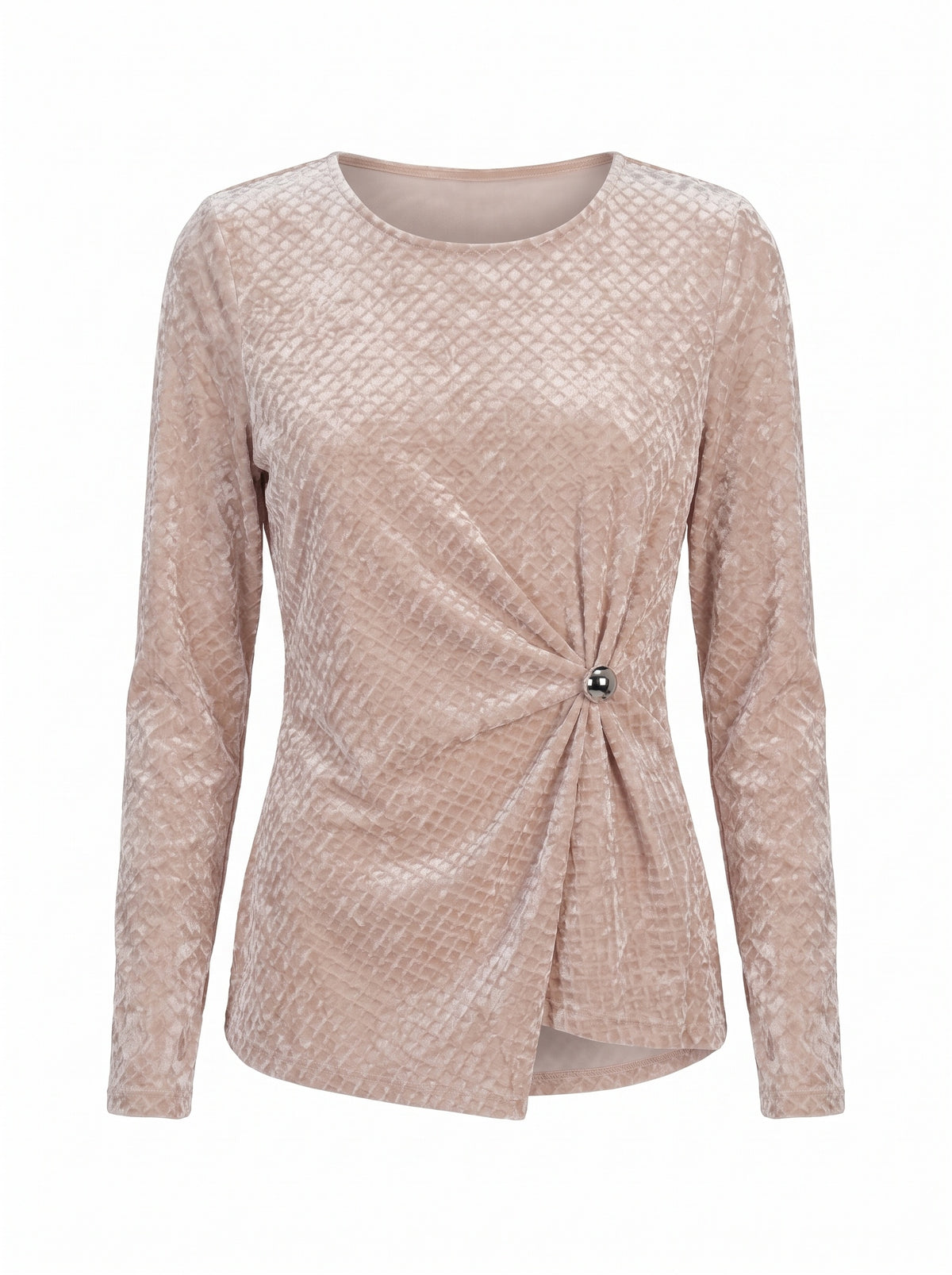 SIDE-KNOT CRUSHED VELVET WRAP TOP