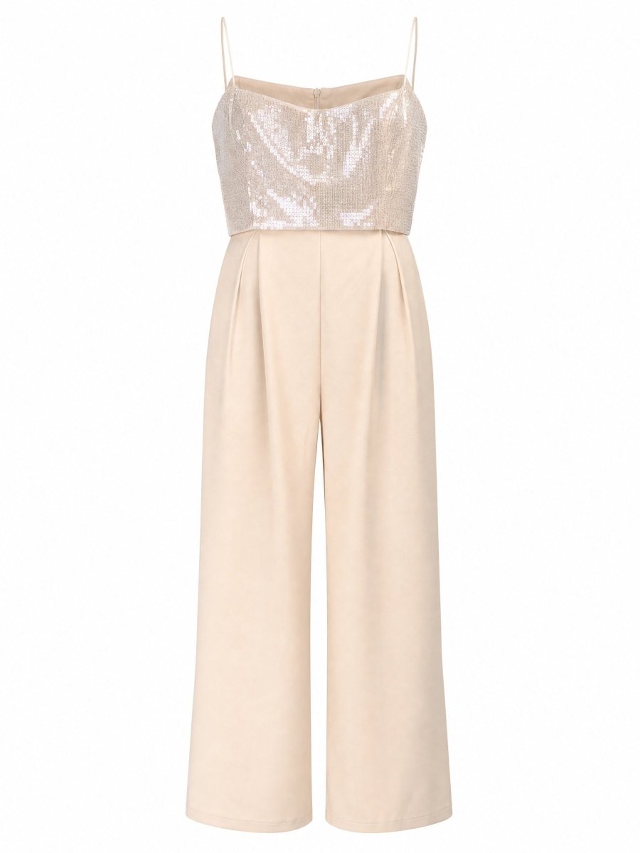 SEQUIN BUSTIER WIDE-LEG TROUSER SET