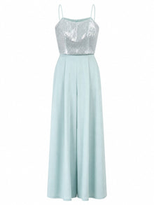 SEQUIN BUSTIER WIDE-LEG TROUSER SET