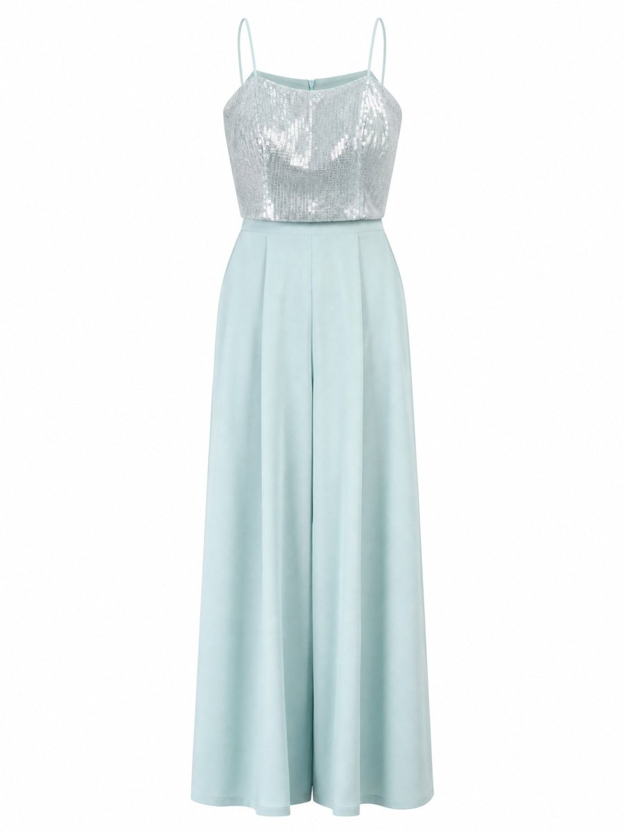 SEQUIN BUSTIER WIDE-LEG TROUSER SET
