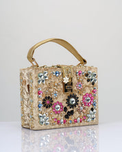 Sequin Rhinestone Gold Tone Shoulder Bag