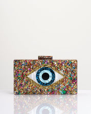 EYE GLITTER CLUTCH