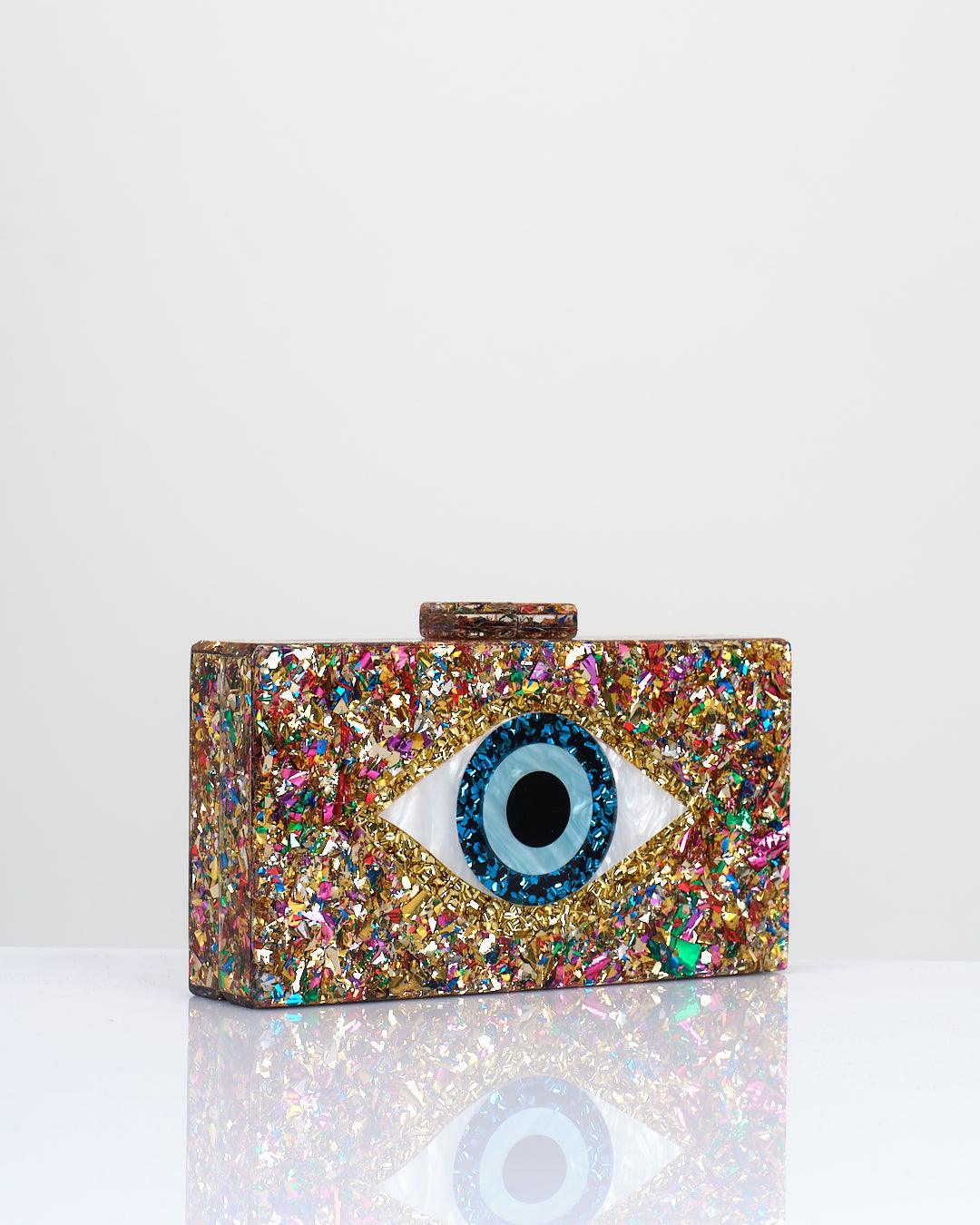 EYE GLITTER CLUTCH