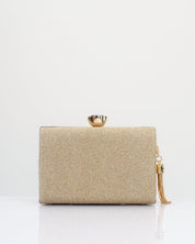 PLEATED METALLIC EVENING CLUTCH