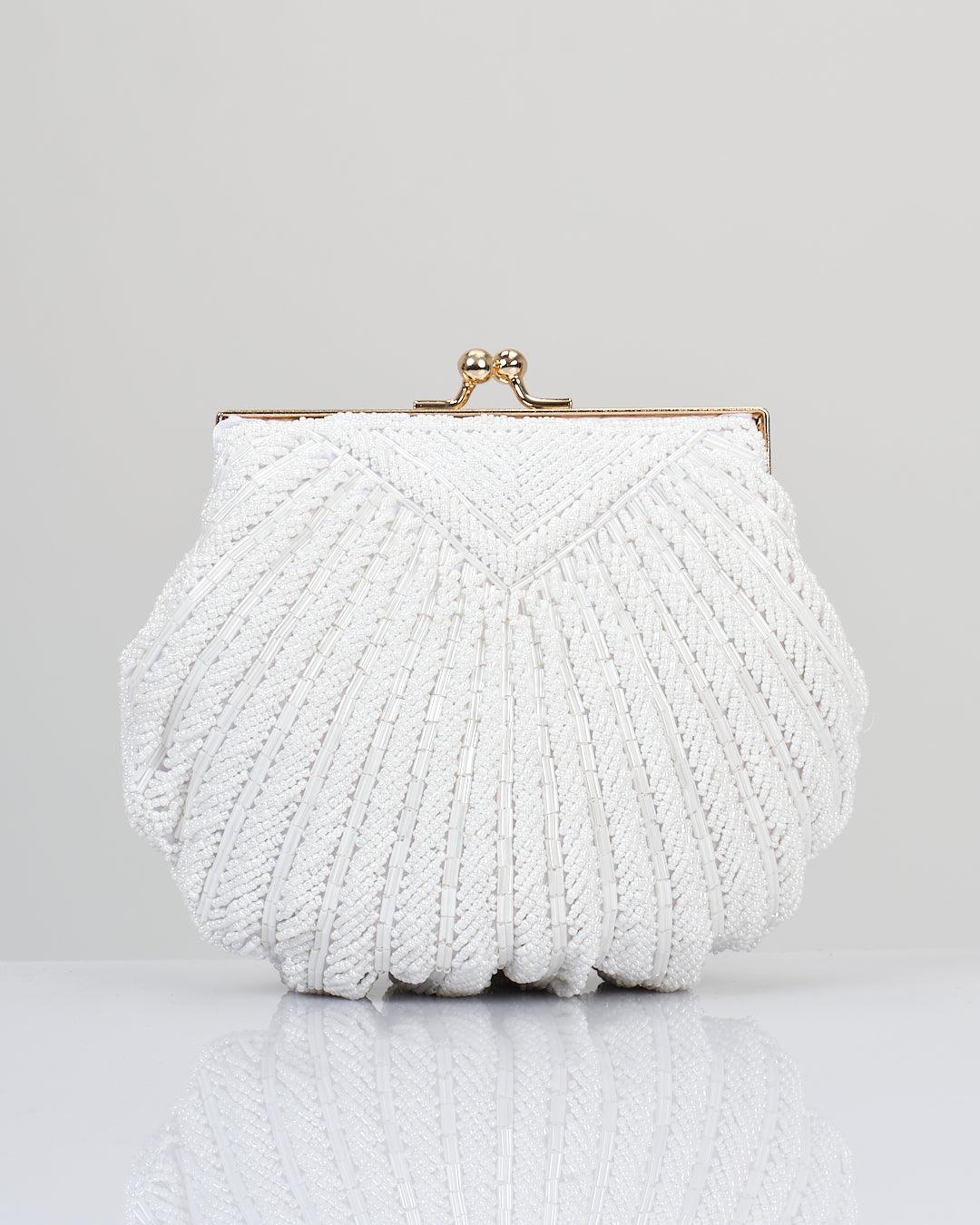 White Shell Clutch Bag