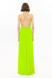 Green Crystal Strap Dress