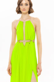 Green Crystal Strap Dress