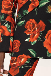 Floral Single-Breasted Blazer and Trousers Suit