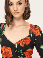 Flower Printed Midi Dress