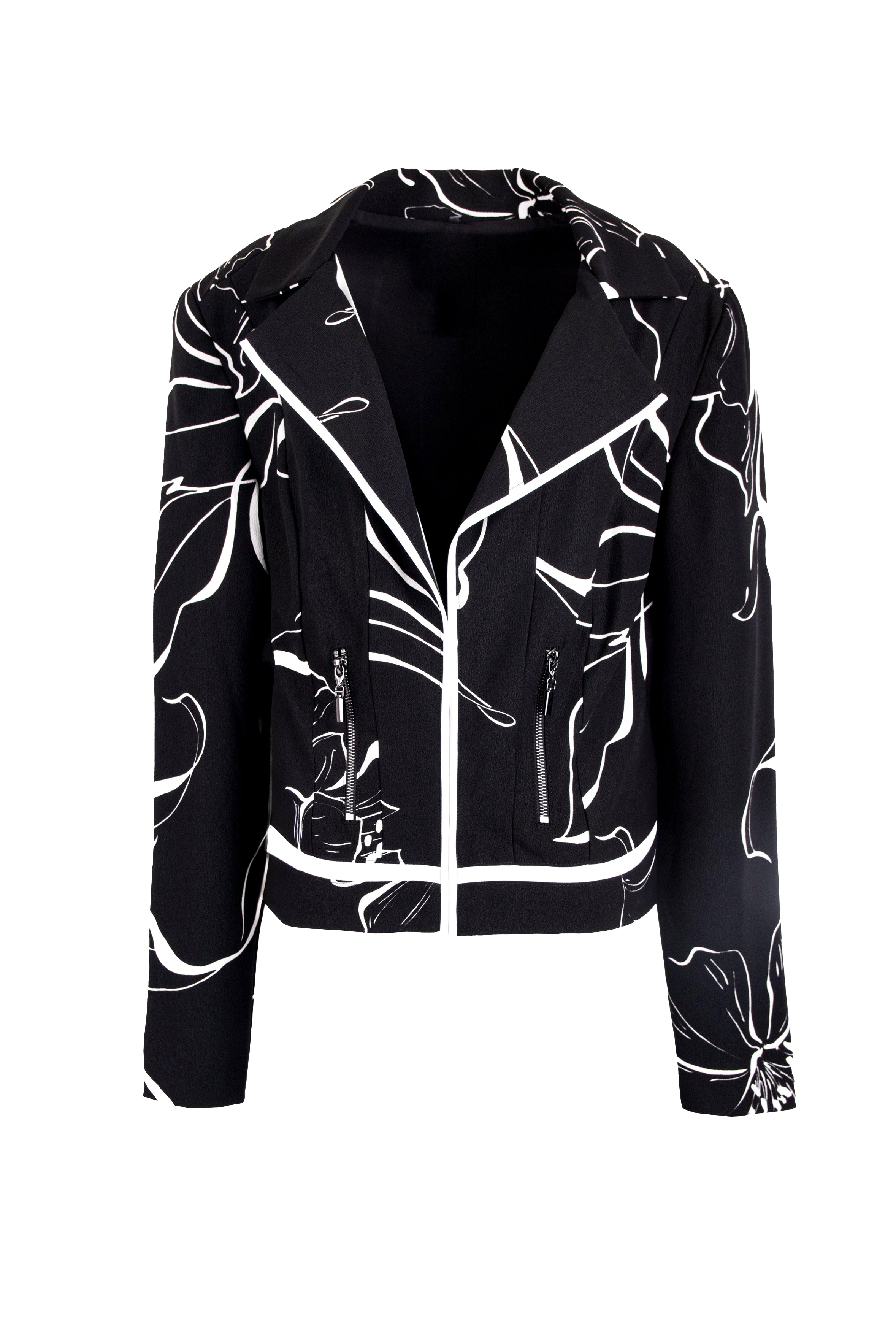 FLORAL PRINT CROPPED JACKET