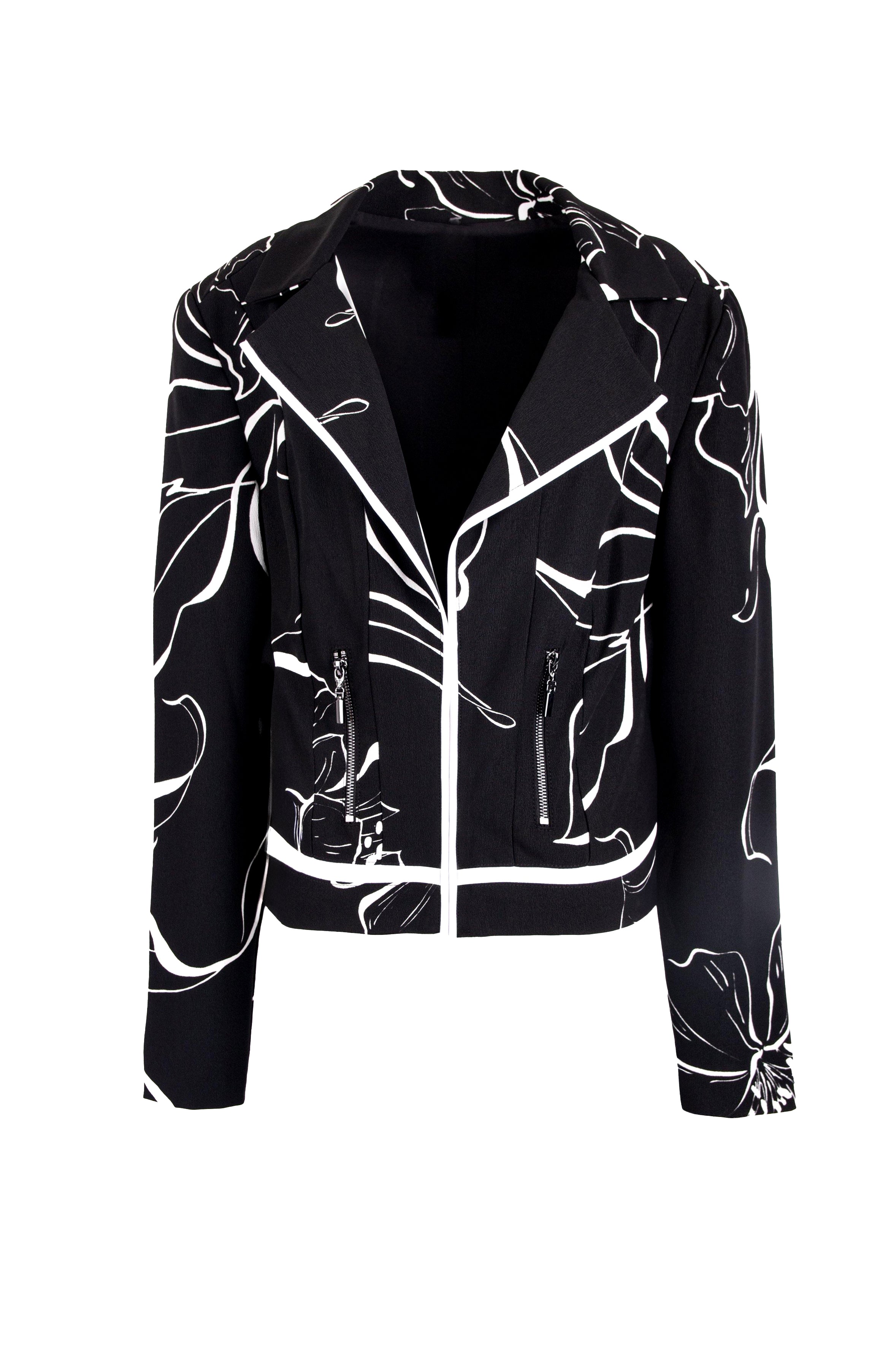 FLORAL PRINT CROPPED JACKET