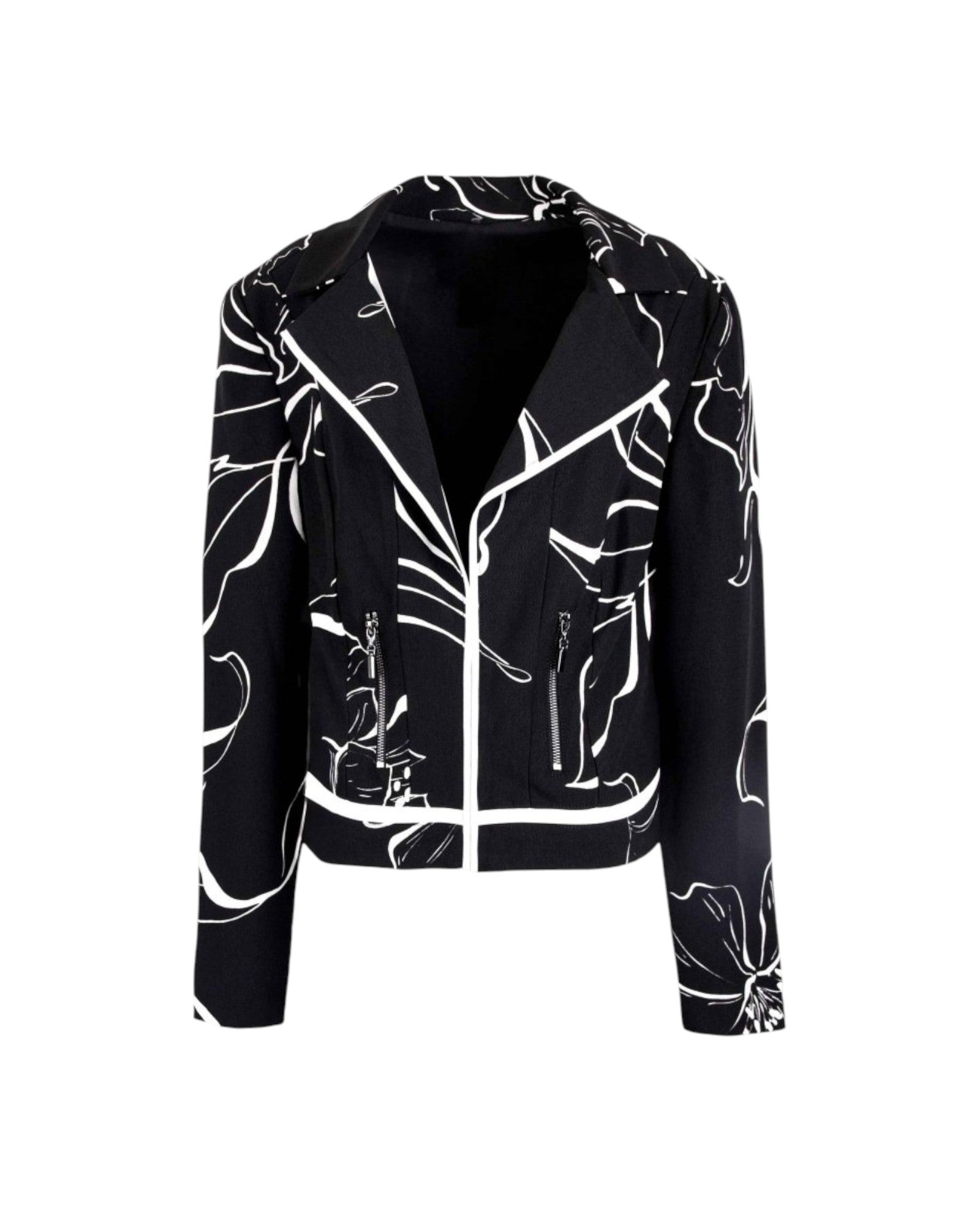 FLORAL PRINT CROPPED JACKET