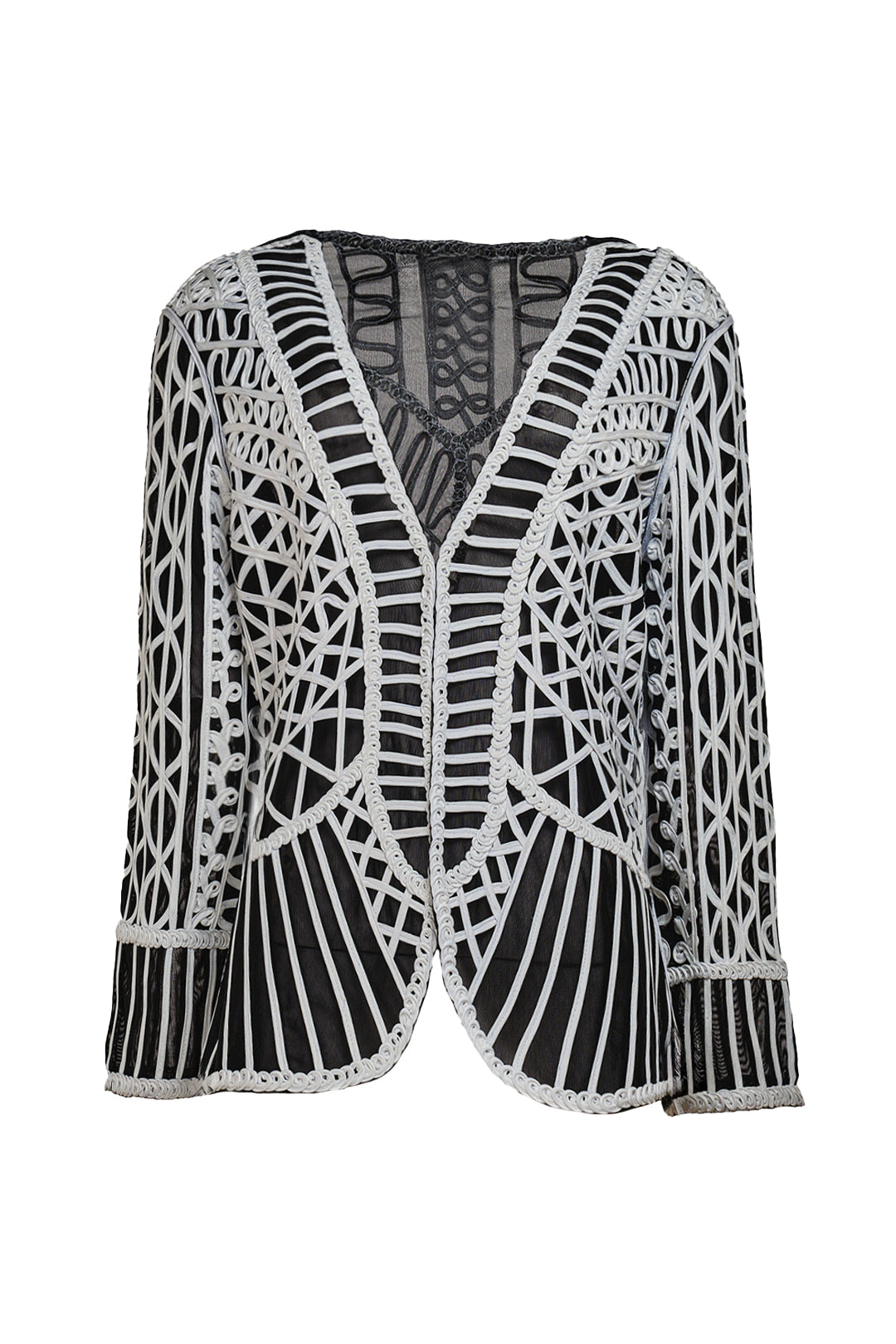 BLACK & WHITE EMBROIDERED JACKET