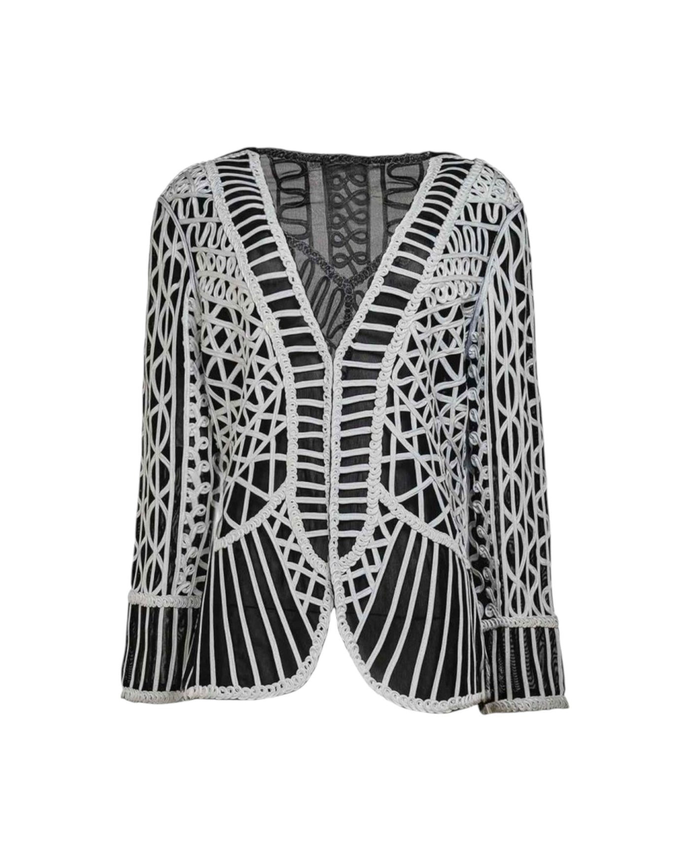 BLACK & WHITE EMBROIDERED JACKET