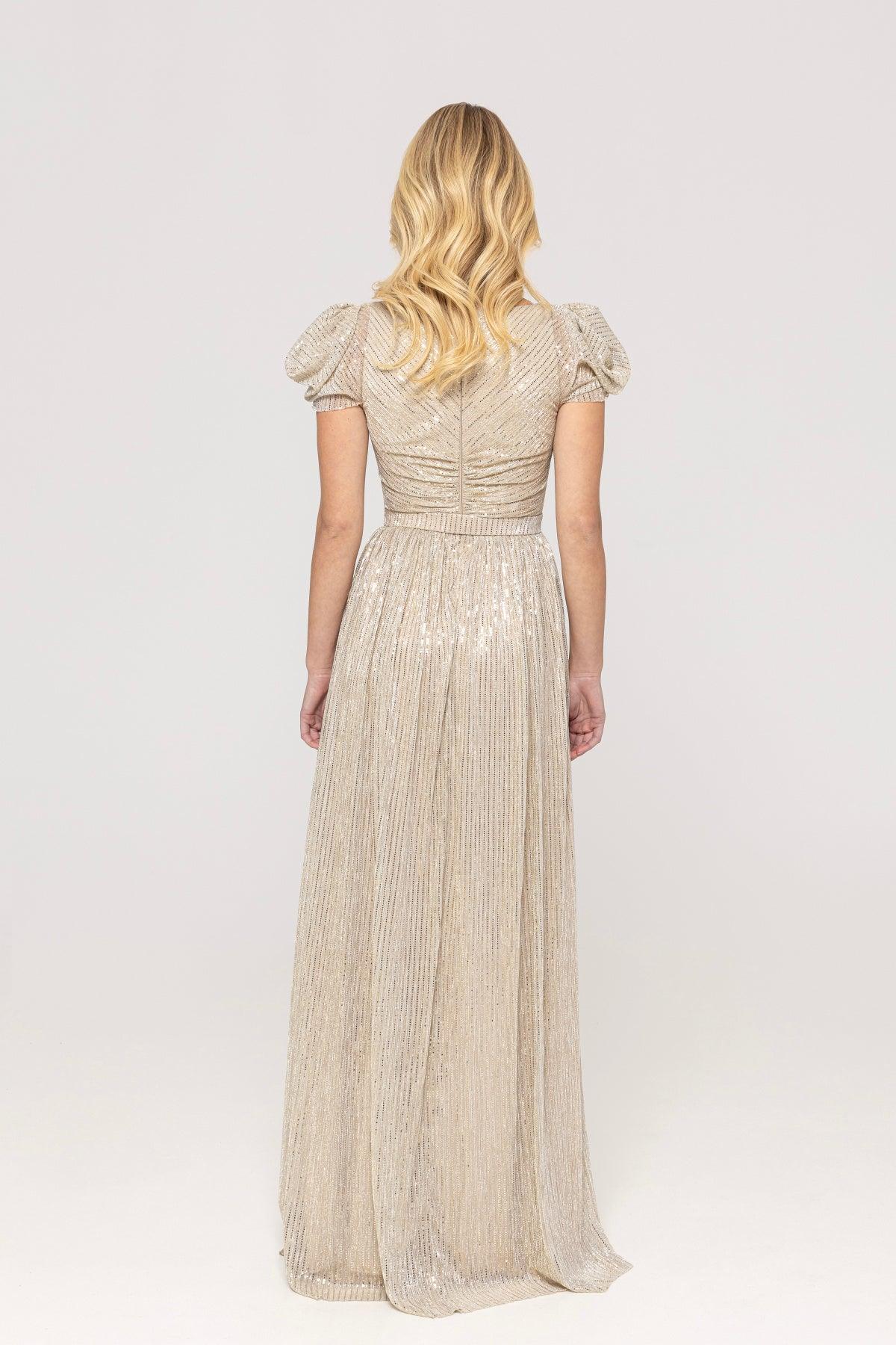 Embellished Tulle Maxi Dress