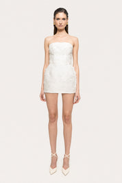 STRAPLESS TEXTURED MINI DRESS