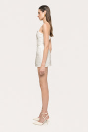 STRAPLESS TEXTURED MINI DRESS