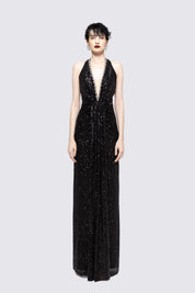 SEQUIN HALTER GOWN
