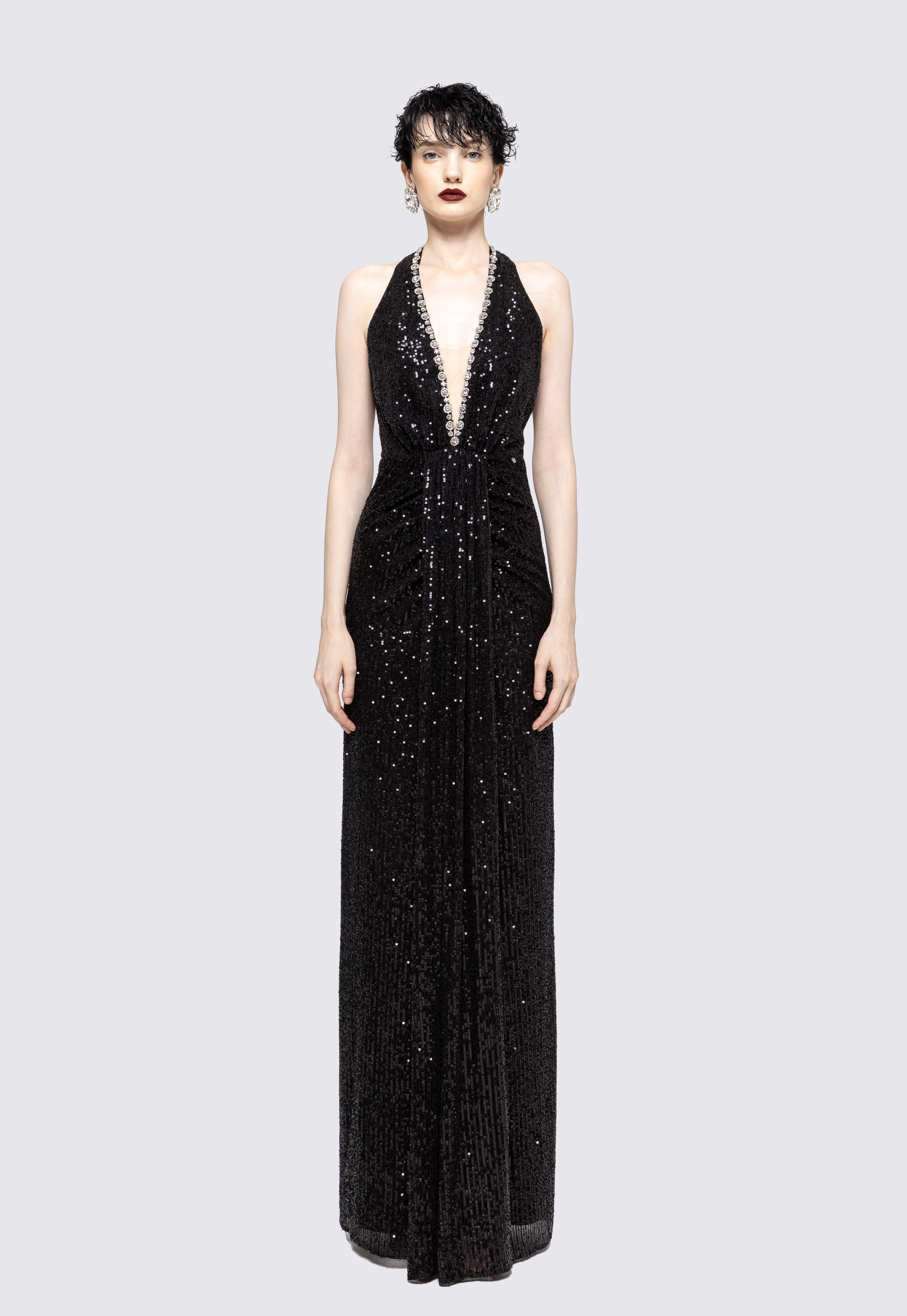 SEQUIN HALTER GOWN