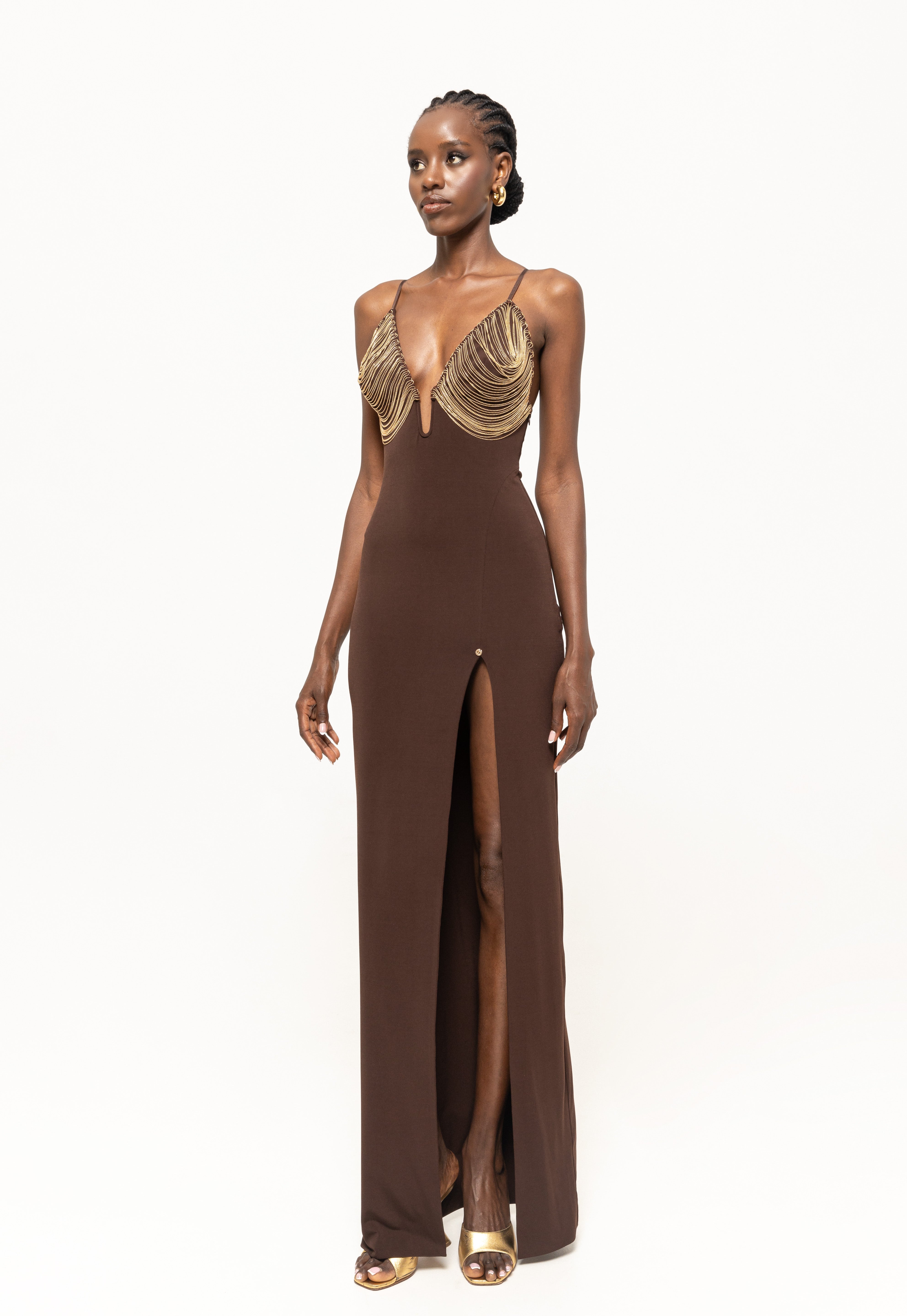 GODDESS CHAIN BUST GOWN