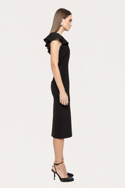 BOW TRIM MIDI DRESS
