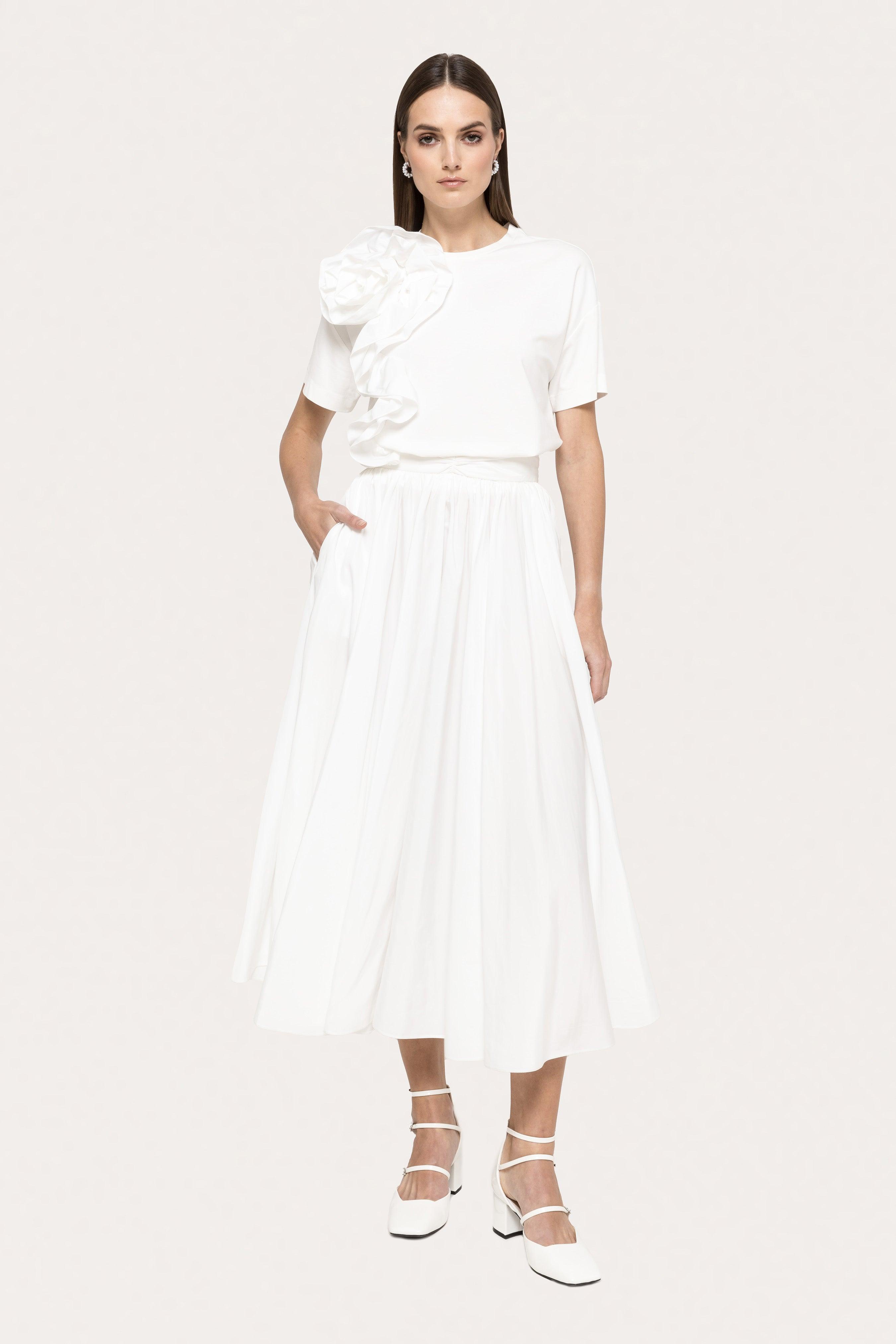 RUFFLED SHOULDER TOP
