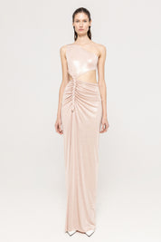 KNOTTED CUTOUT DRAPE GOWN
