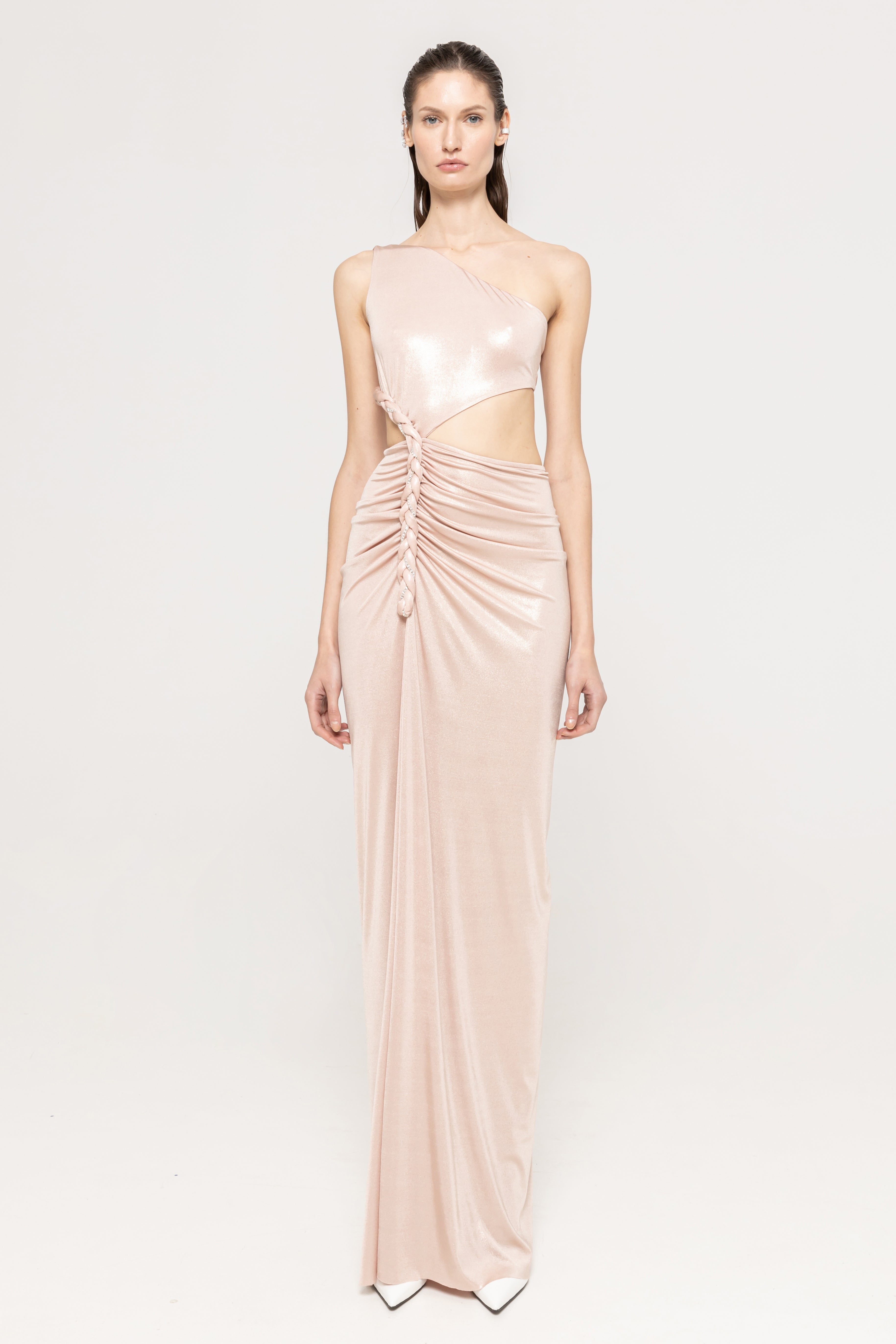 KNOTTED CUTOUT DRAPE GOWN