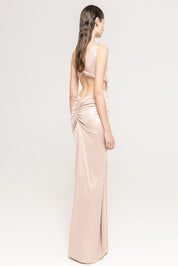 KNOTTED CUTOUT DRAPE GOWN