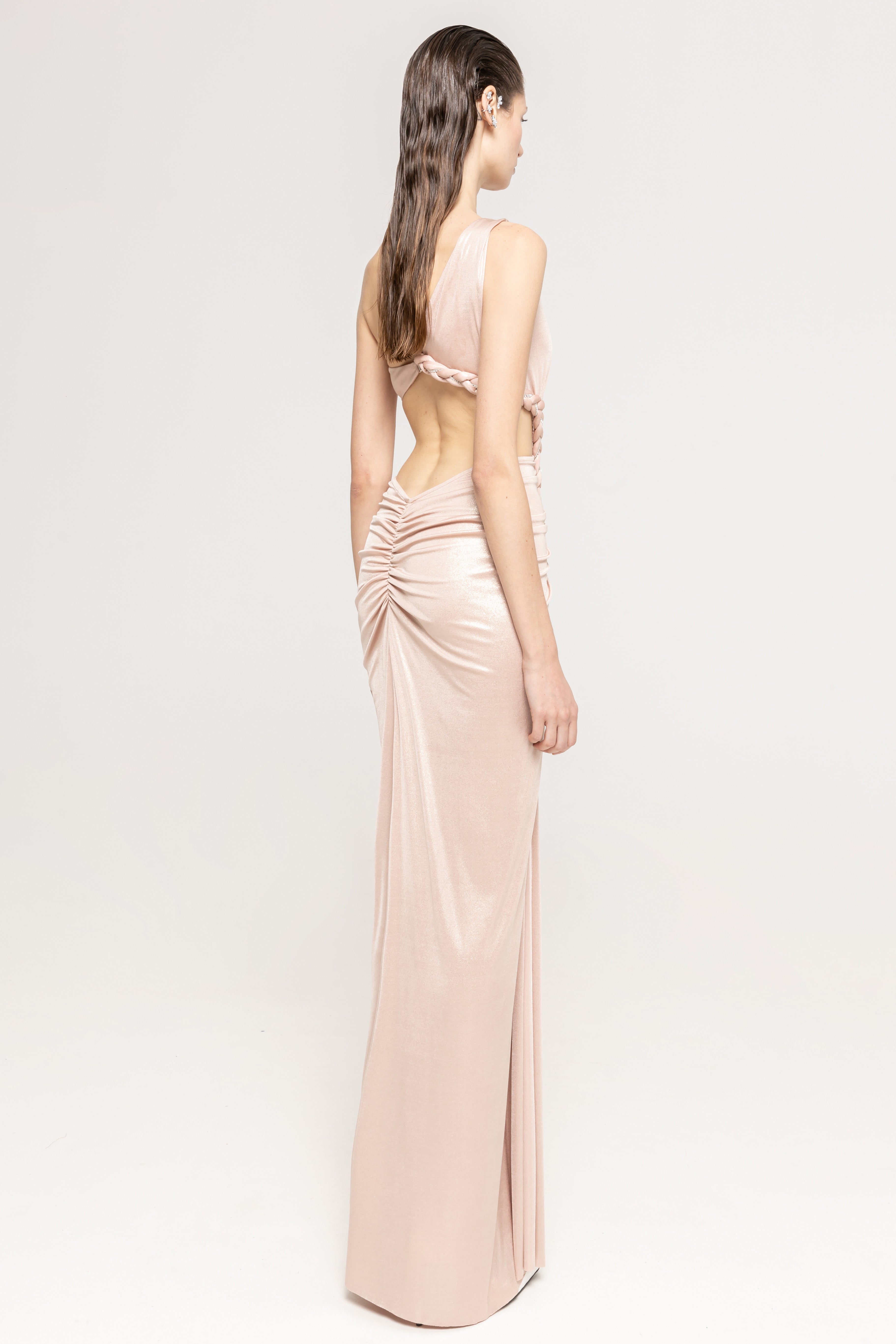 KNOTTED CUTOUT DRAPE GOWN