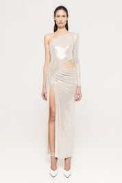 ASYMMETRIC CUTOUT GOWN