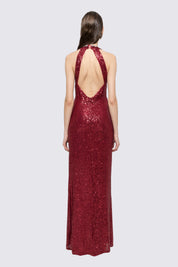 SEQUIN HALTER GOWN
