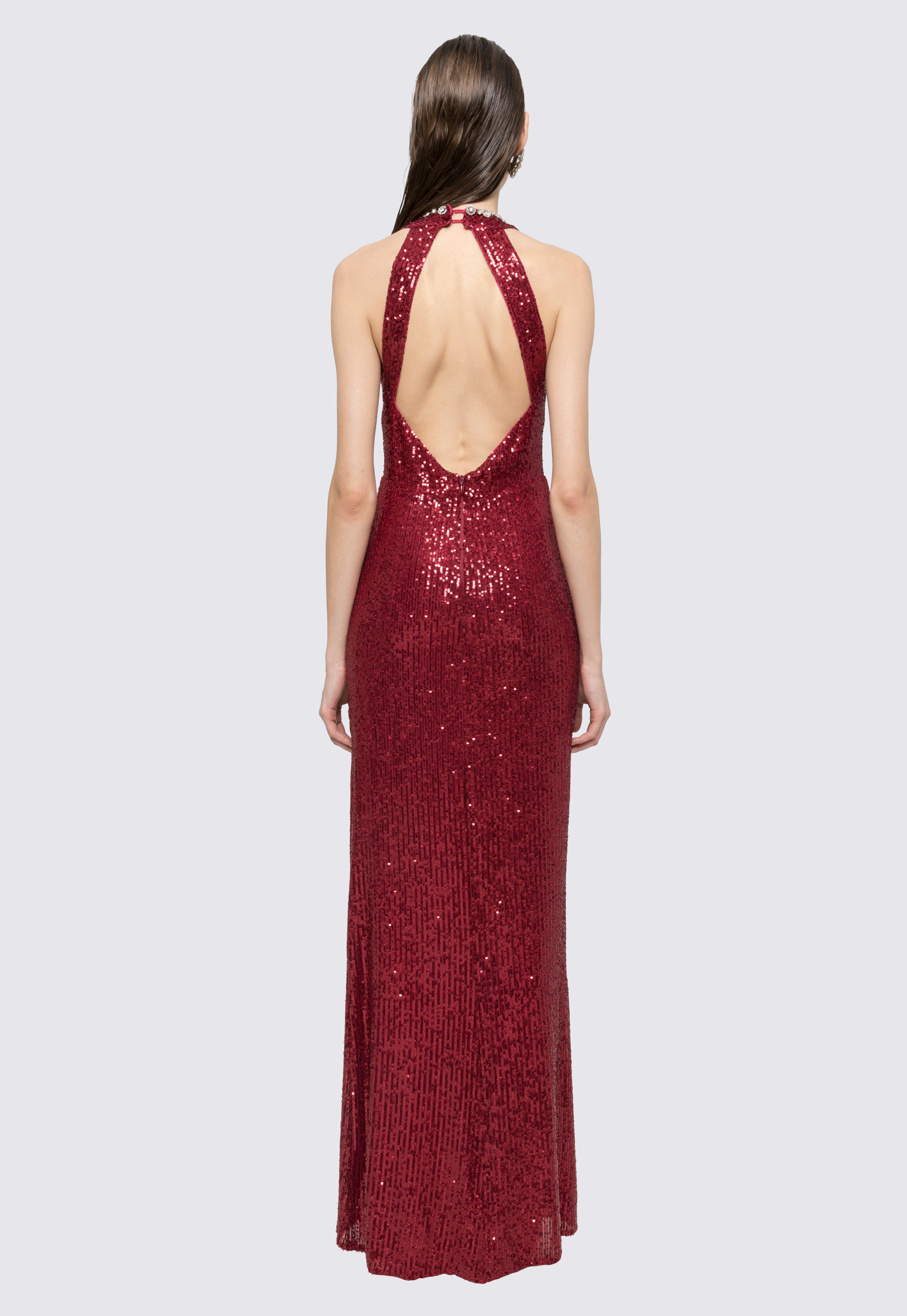 SEQUIN HALTER GOWN