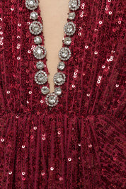 SEQUIN HALTER GOWN