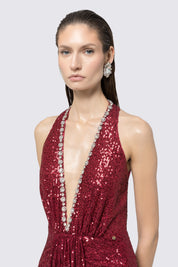 SEQUIN HALTER GOWN