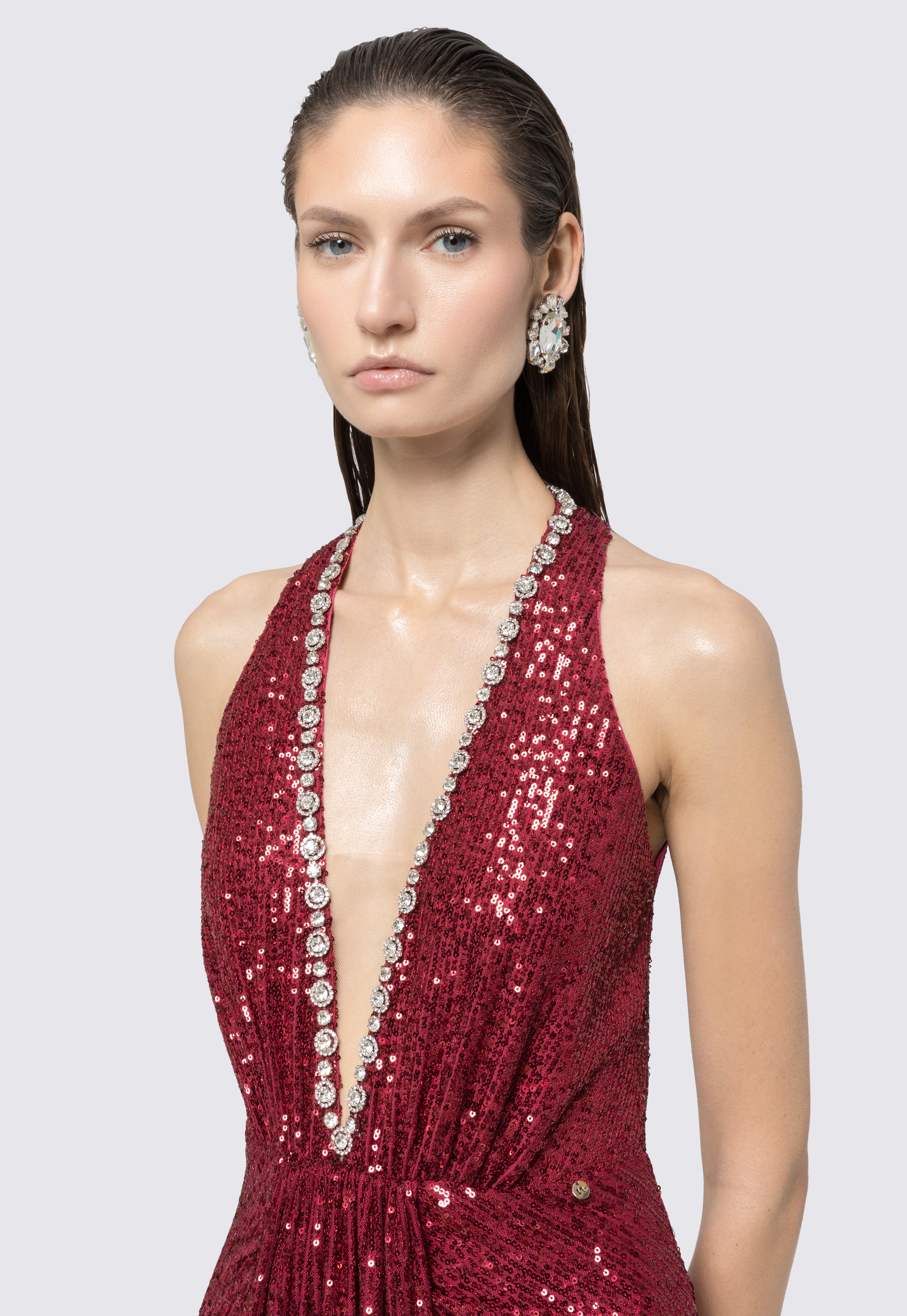 SEQUIN HALTER GOWN