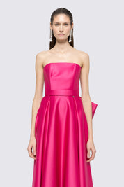 STRAPLESS SATIN GOWN